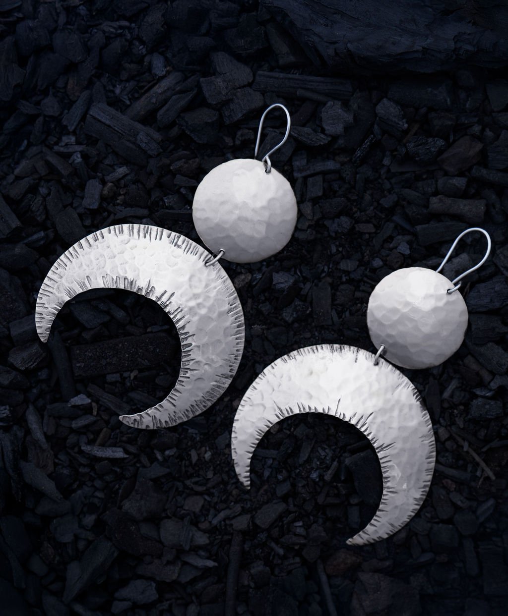 Crescent Moons - Large Silver