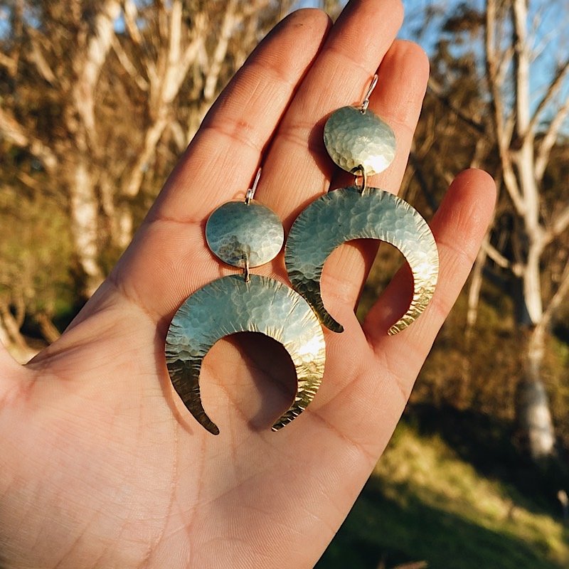 Crescent Moons - Small Brass